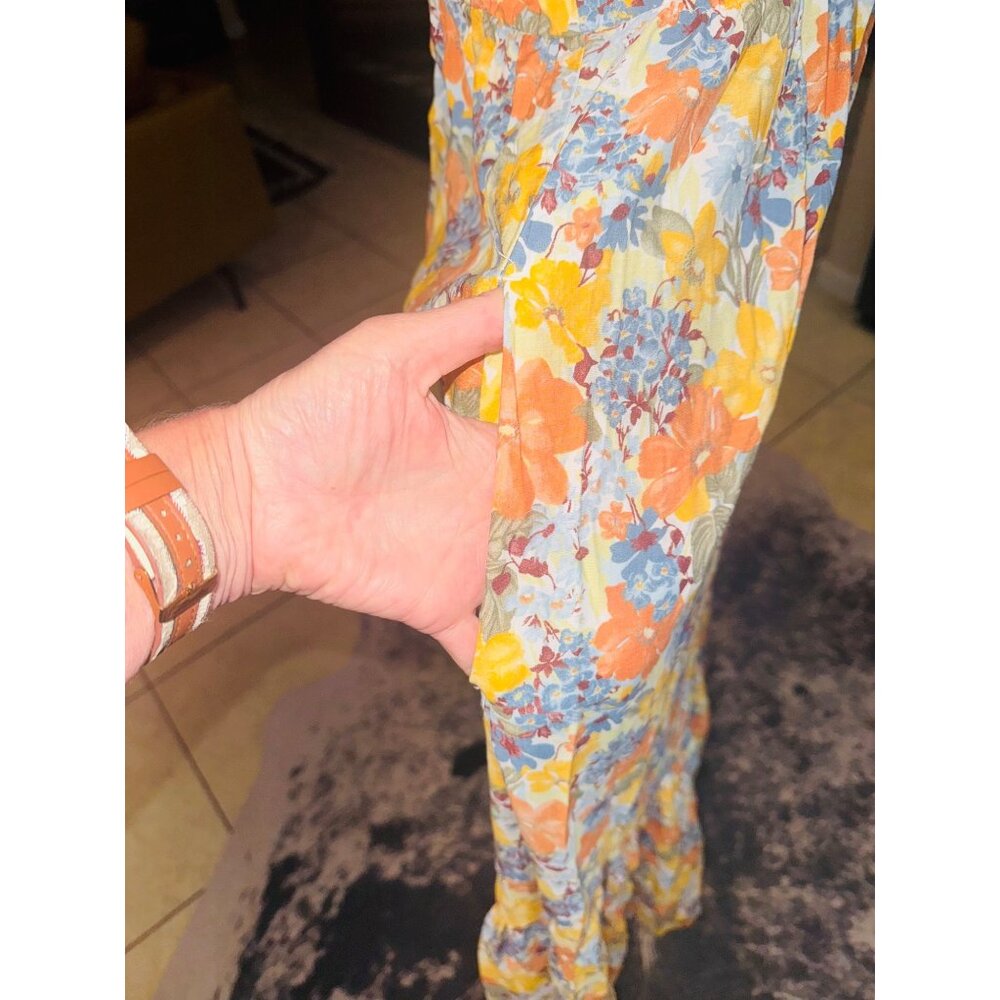 Abercrombie & Fitch Cottage Core Romantic Floral Cutout Maxi Sun Dress M Resort - Picture 11 of 11